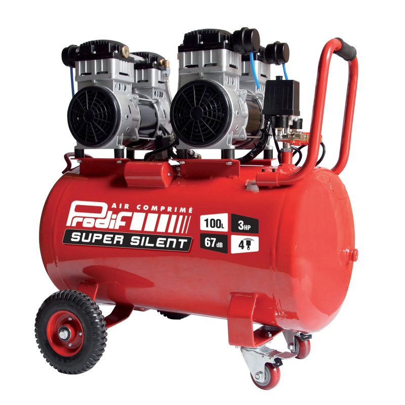 Compresseur silencieux Prodif SIL1003 100 L 3 CV 67 dB sans huile | Compresseur Direct