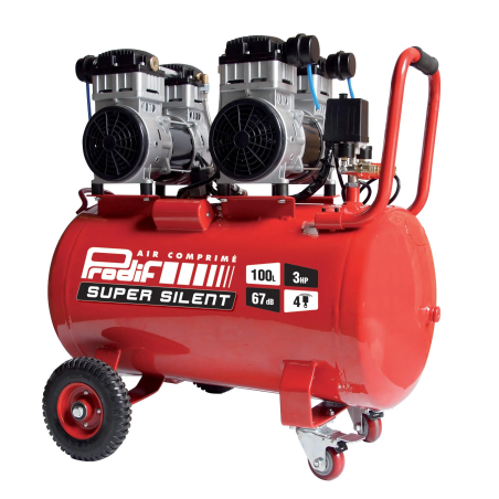 Compresseur silencieux Prodif SIL1003 100 L 3 CV 67 dB sans huile | Compresseur Direct
